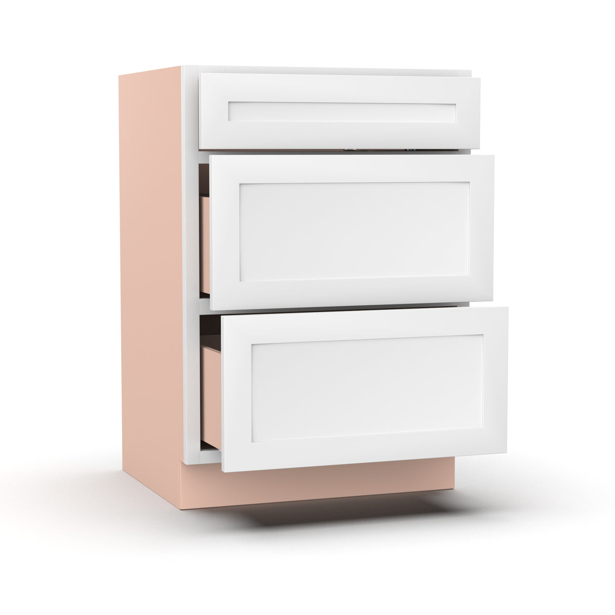 Liberty Shaker White - 24 Inch Vanity Drawer Base Cabinet - 24" Width x 34.5" Height x 21" Depth