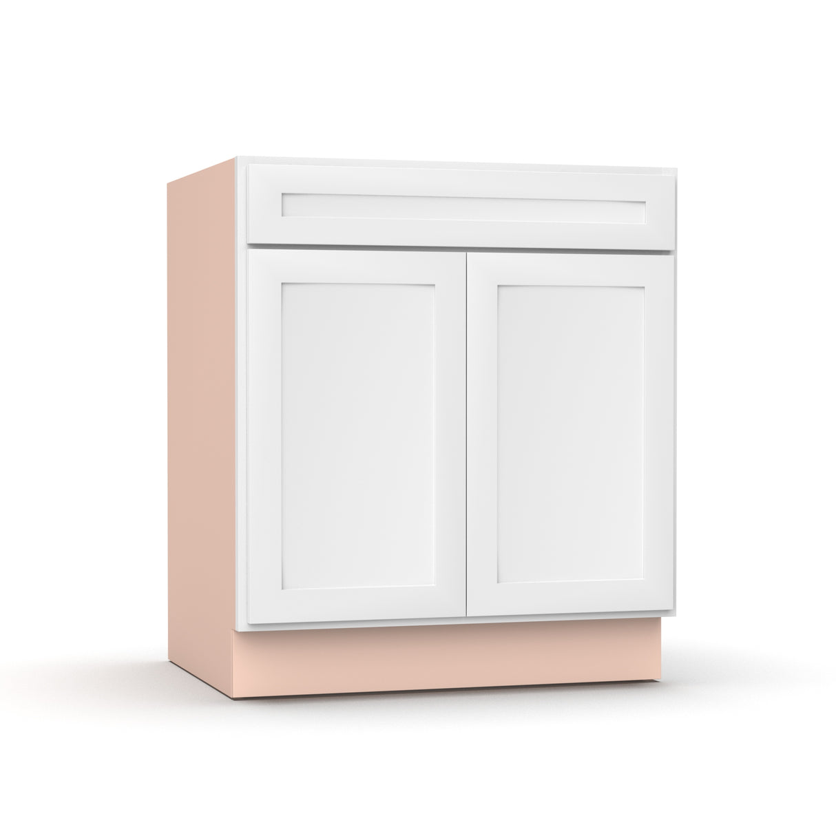 Liberty Shaker White - 30 Inch Vanity Sink Base Cabinet - 30" Width x 34.5" Height x 21" Depth