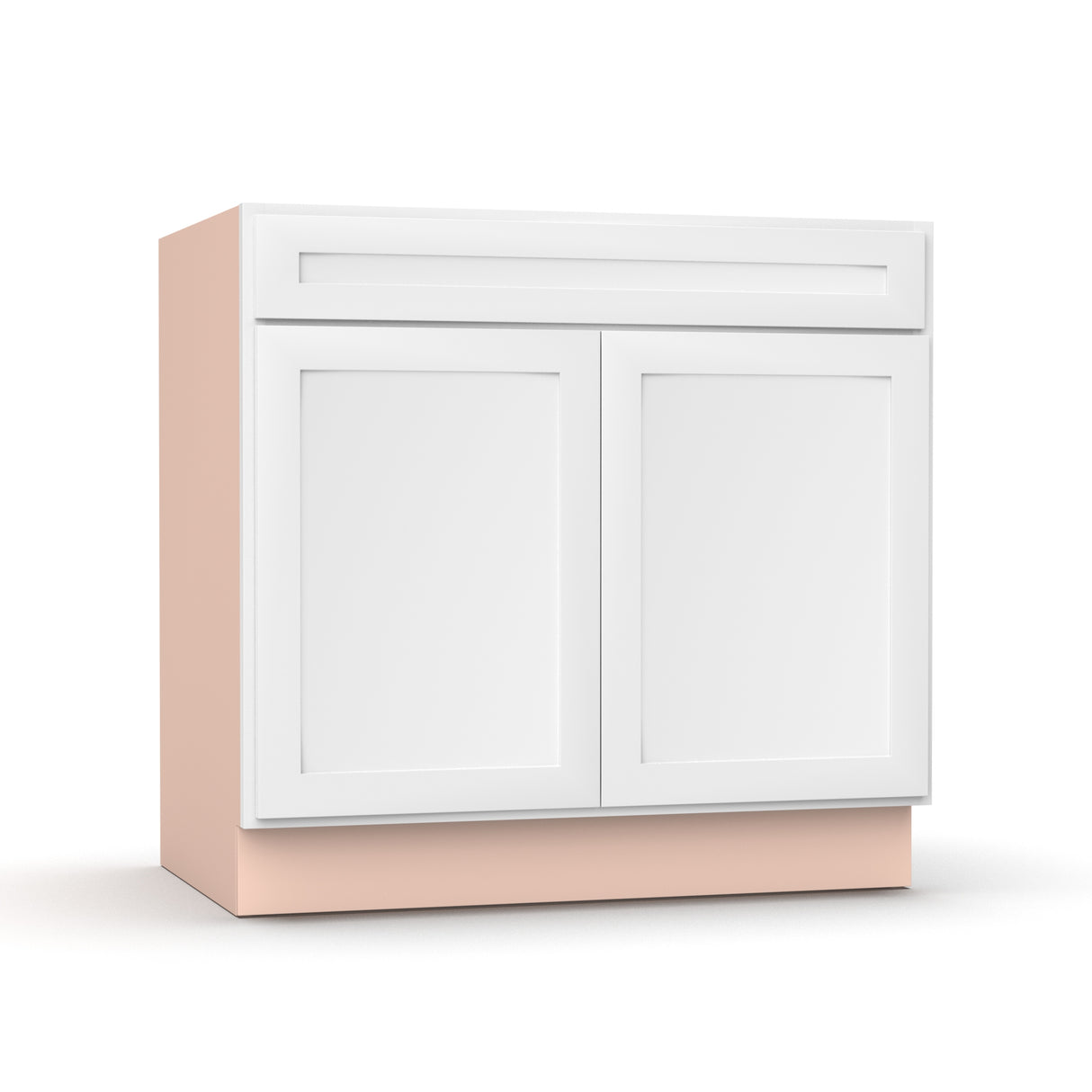 Liberty Shaker White - 36 Inch Vanity Sink Base Cabinet - 36" Width x 34.5" Height x 21" Depth
