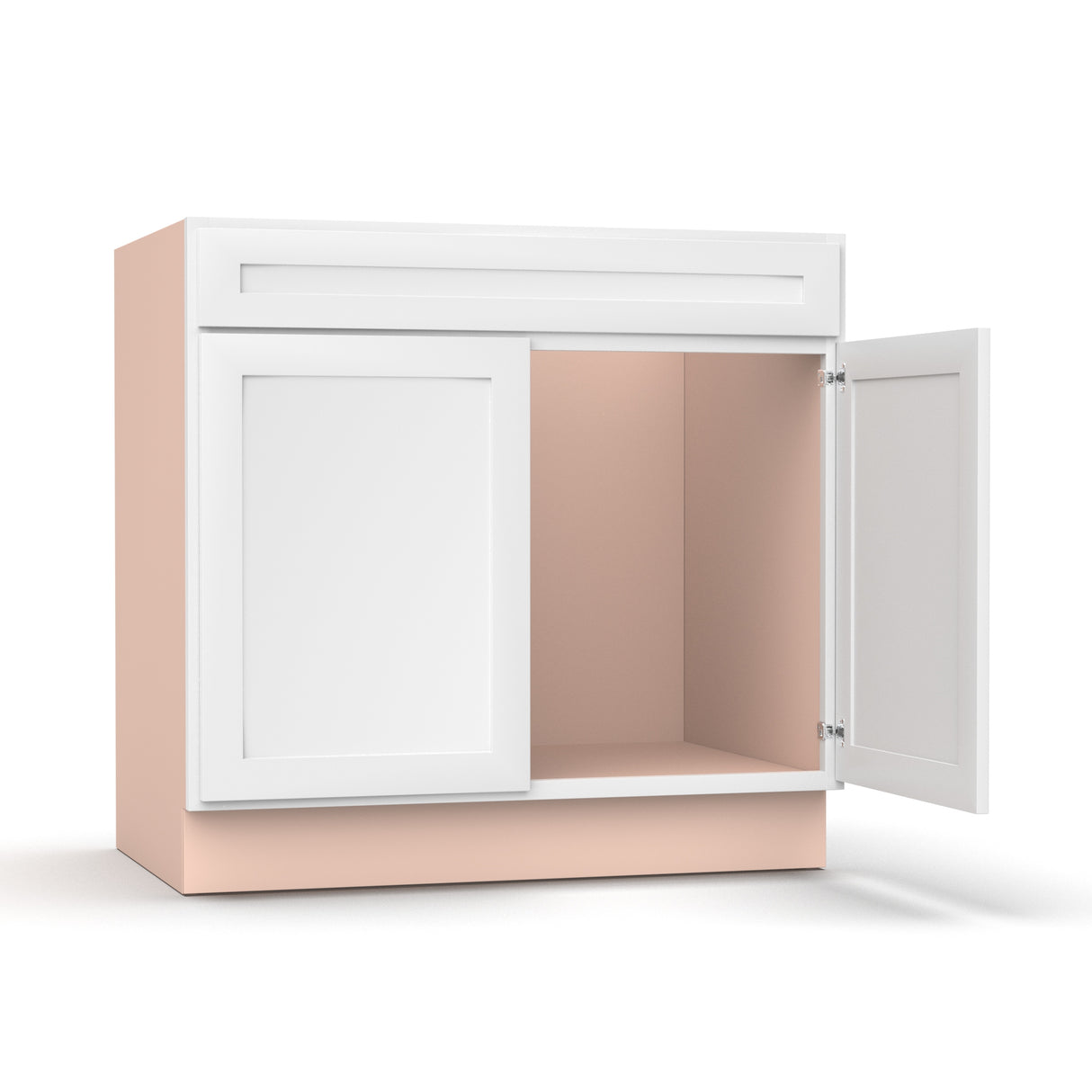 Liberty Shaker White - 36 Inch Vanity Sink Base Cabinet - 36" Width x 34.5" Height x 21" Depth