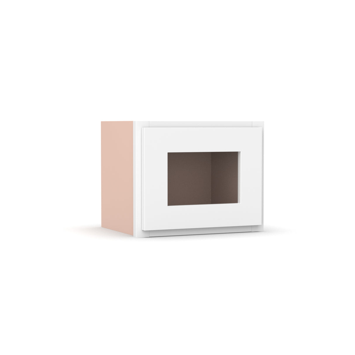 Liberty Shaker White - 15 Inch Single Glass Door Wall Cabinet - 15" Width x 12" Height x 12" Depth