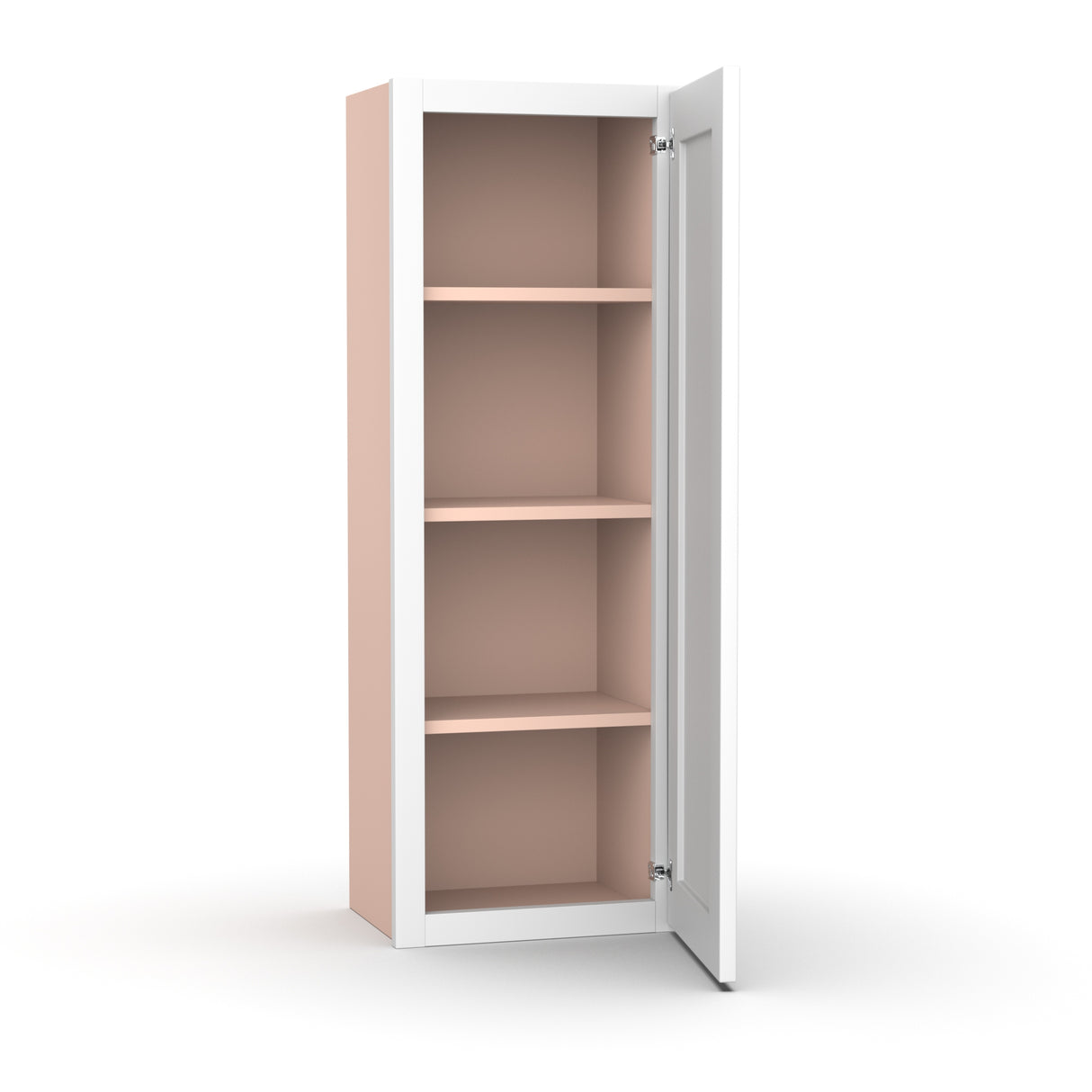 Liberty Shaker White - 15 Inch Height Single Door Wall Cabinet - 15" Width x 42" Height x 12" Depth