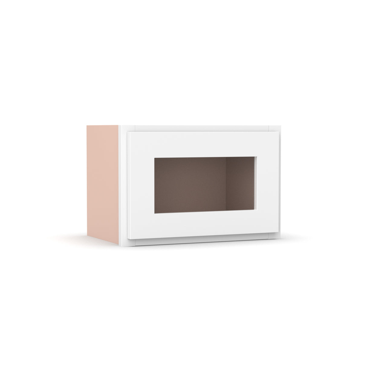 Liberty Shaker White - 18 Inch Single Glass Door Wall Cabinet - 18" Width x 12" Height x 12" Depth