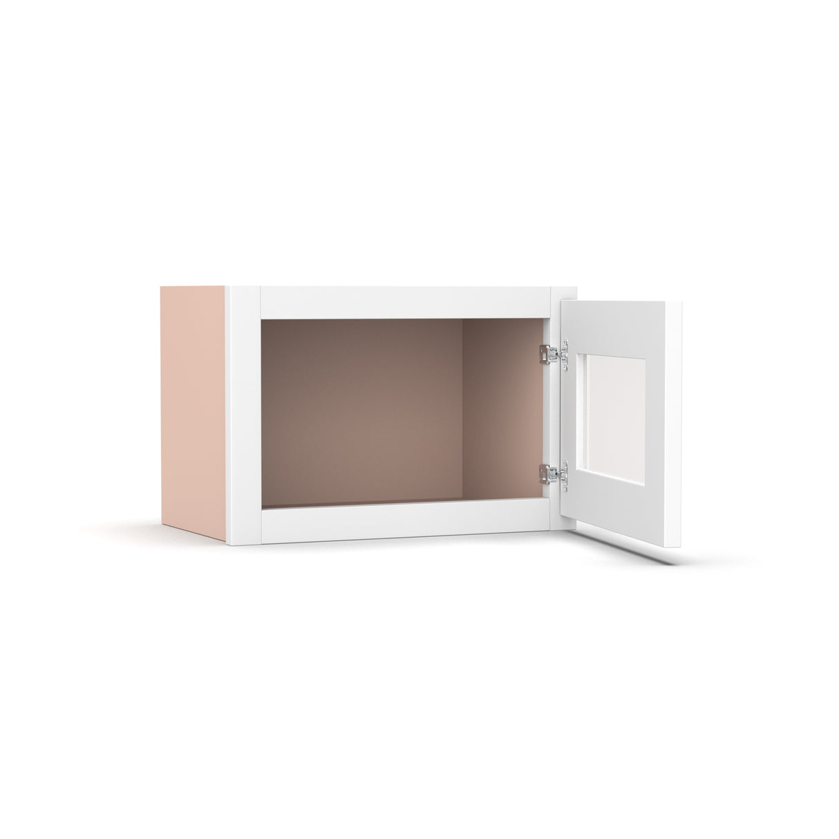 Liberty Shaker White - 18 Inch Single Glass Door Wall Cabinet - 18" Width x 12" Height x 12" Depth