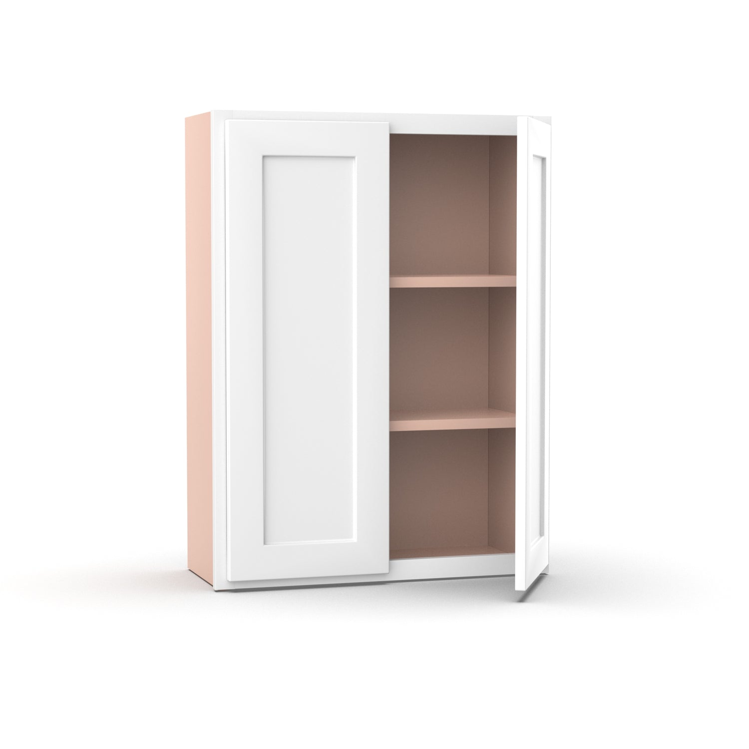 Liberty Shaker White - 27 Inch Height Double Door Wall Cabinet - 27" Width x 36" Height x 12" Depth