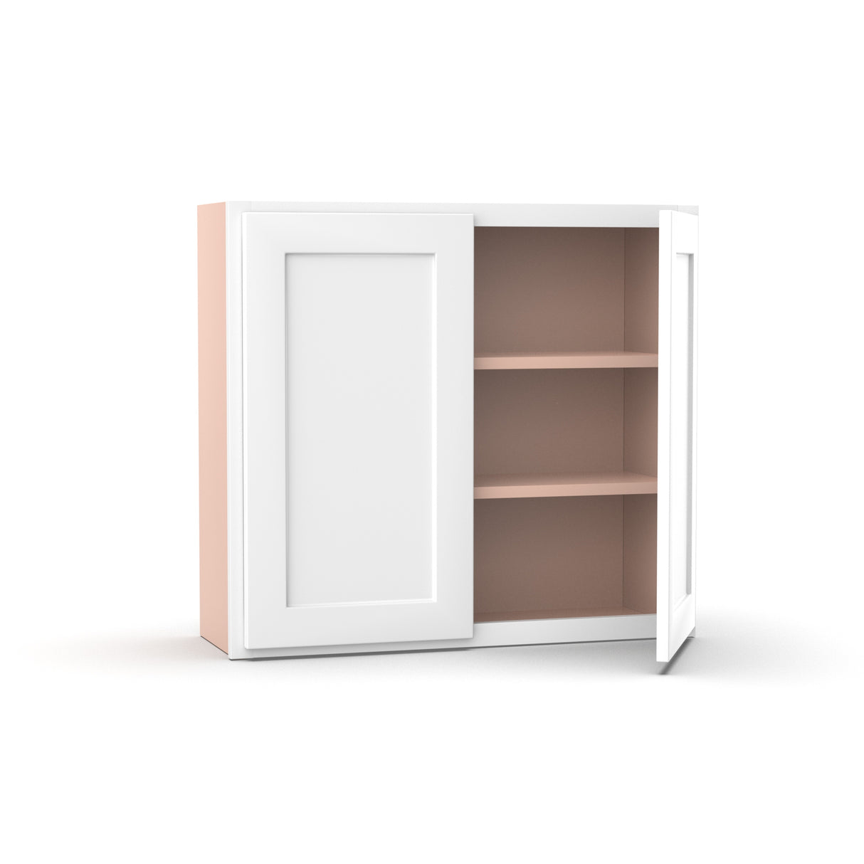 Liberty Shaker White - 33 Inch Height Double Door Wall Cabinet - 33" Width x 30" Height x 12" Depth