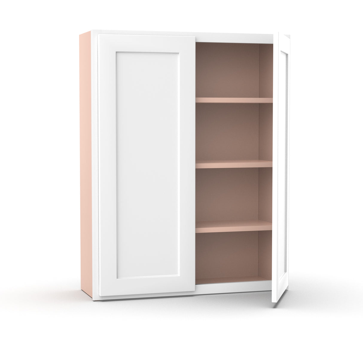 Liberty Shaker White - 33 Inch Height Double Door Wall Cabinet - 33" Width x 42" Height x 12" Depth