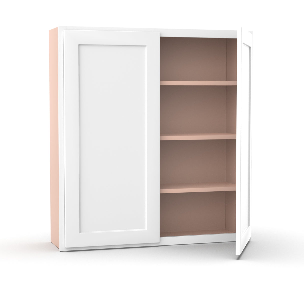 Liberty Shaker White - 39 Inch Height Double Door Wall Cabinet - 39" Width x 42" Height x 12" Depth