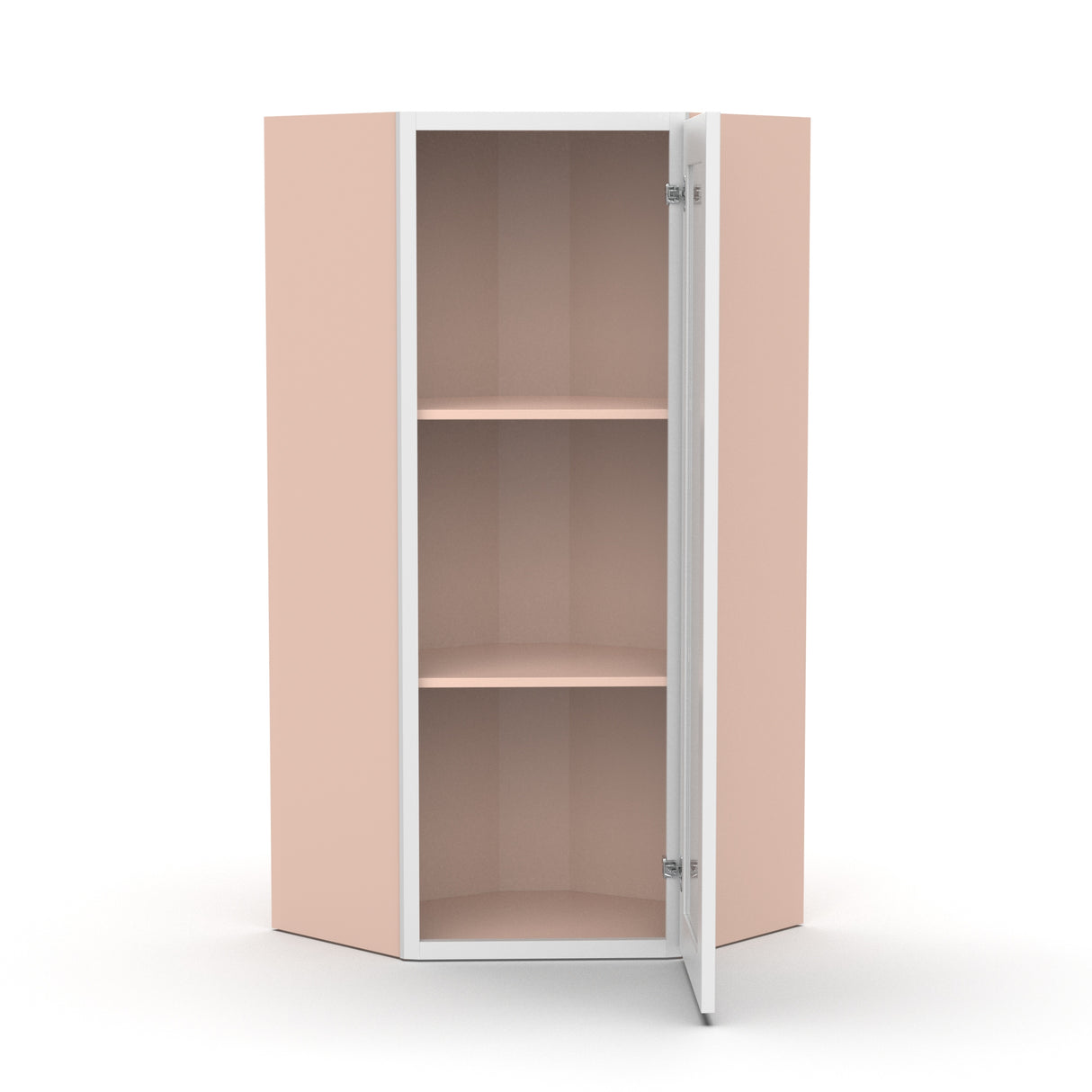 Liberty Shaker White - 24 Inch Diagonal Corner Glass Door Wall Cabinet - 24" Width x 36" Height x 12" Depth