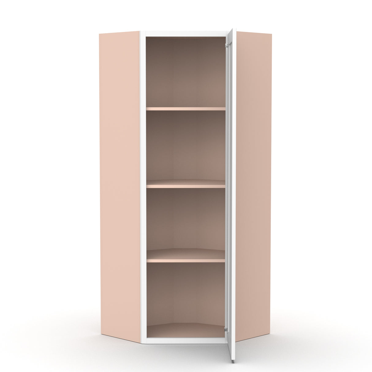 Liberty Shaker White - 24 Inch Diagonal Corner Wall Cabinet - 24" Width x 42" Height x 12" Depth