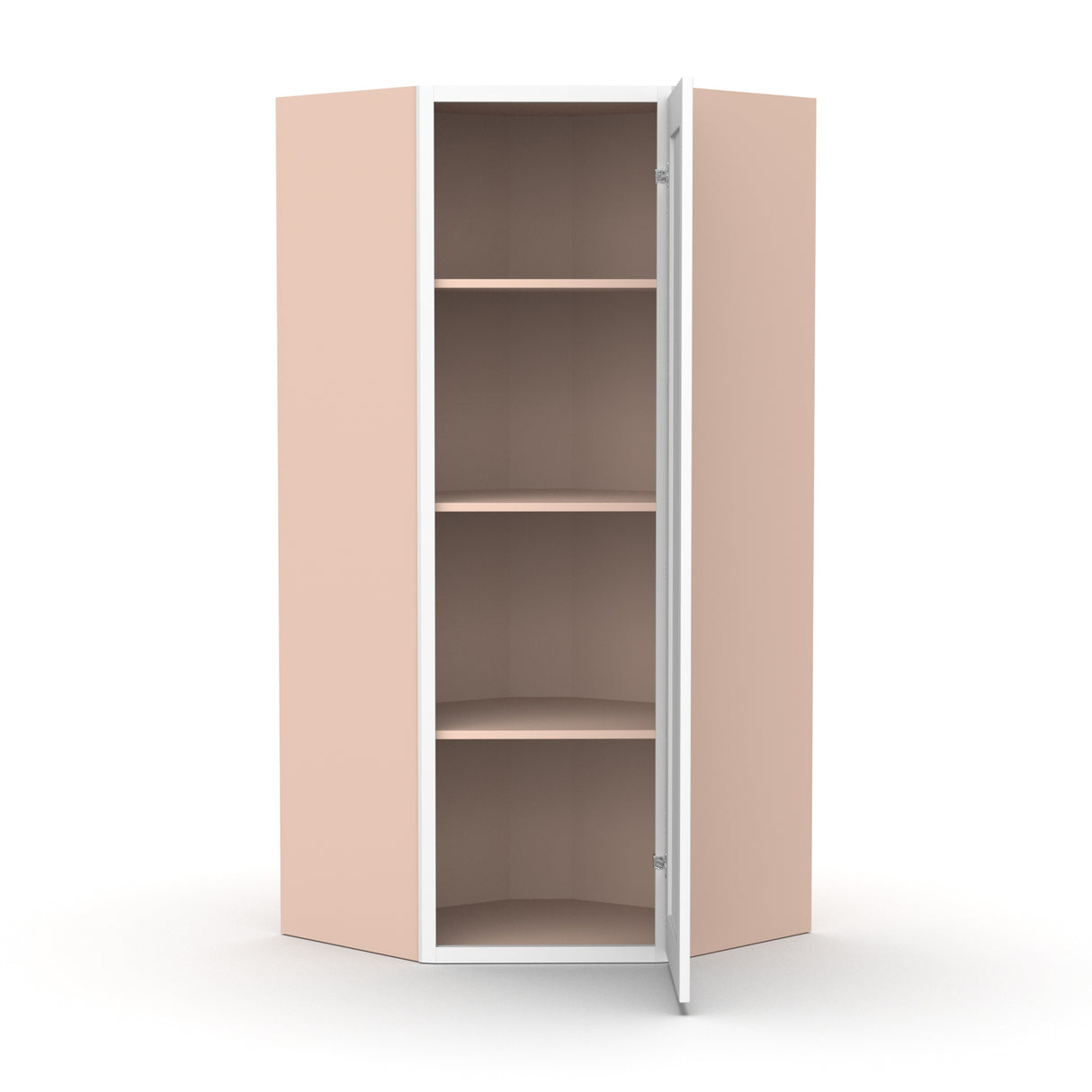 Liberty Shaker White - 27 Inch Diagonal Corner Wall Cabinet - 27" Width x 42" Height x 15" Depth