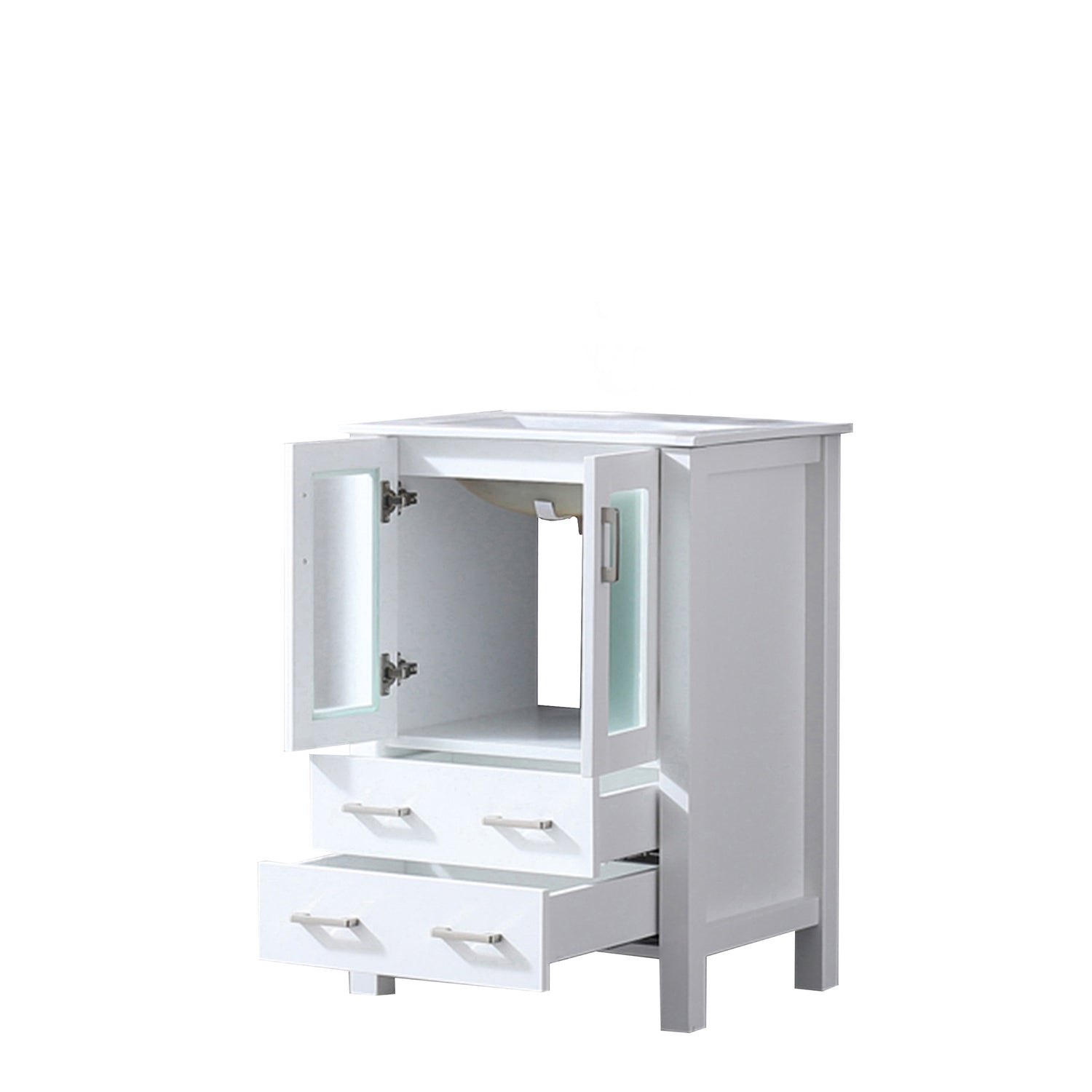 Volez 24 in. Freestanding Bathroom Vanity with Integrated Top, White integrated Square Sink