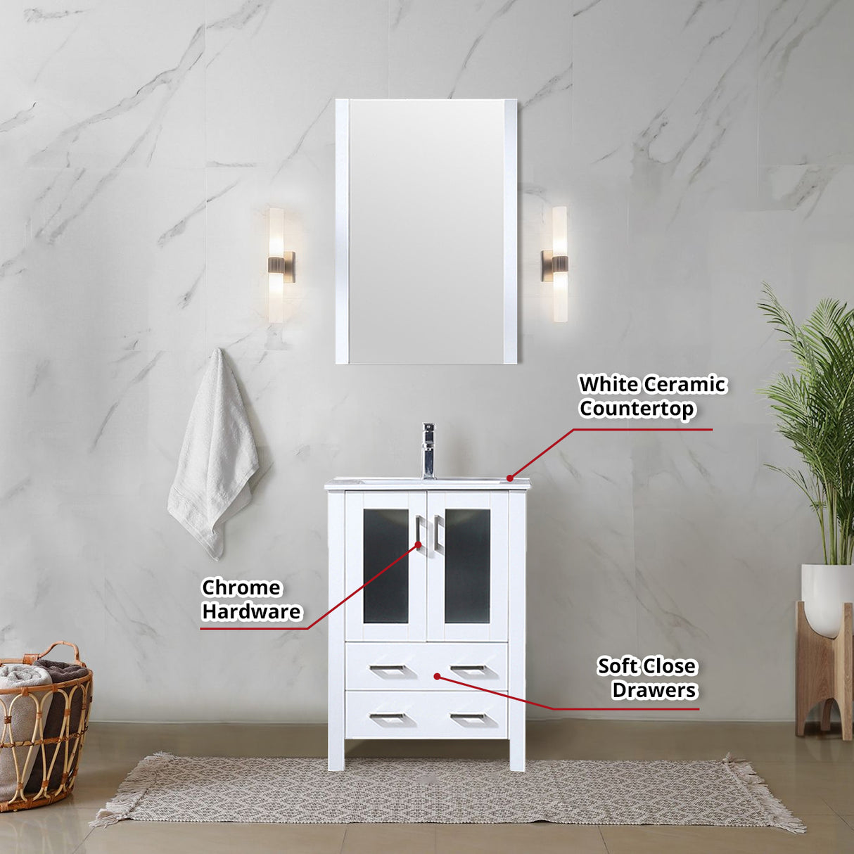 Volez 24 in. Freestanding Bathroom Vanity