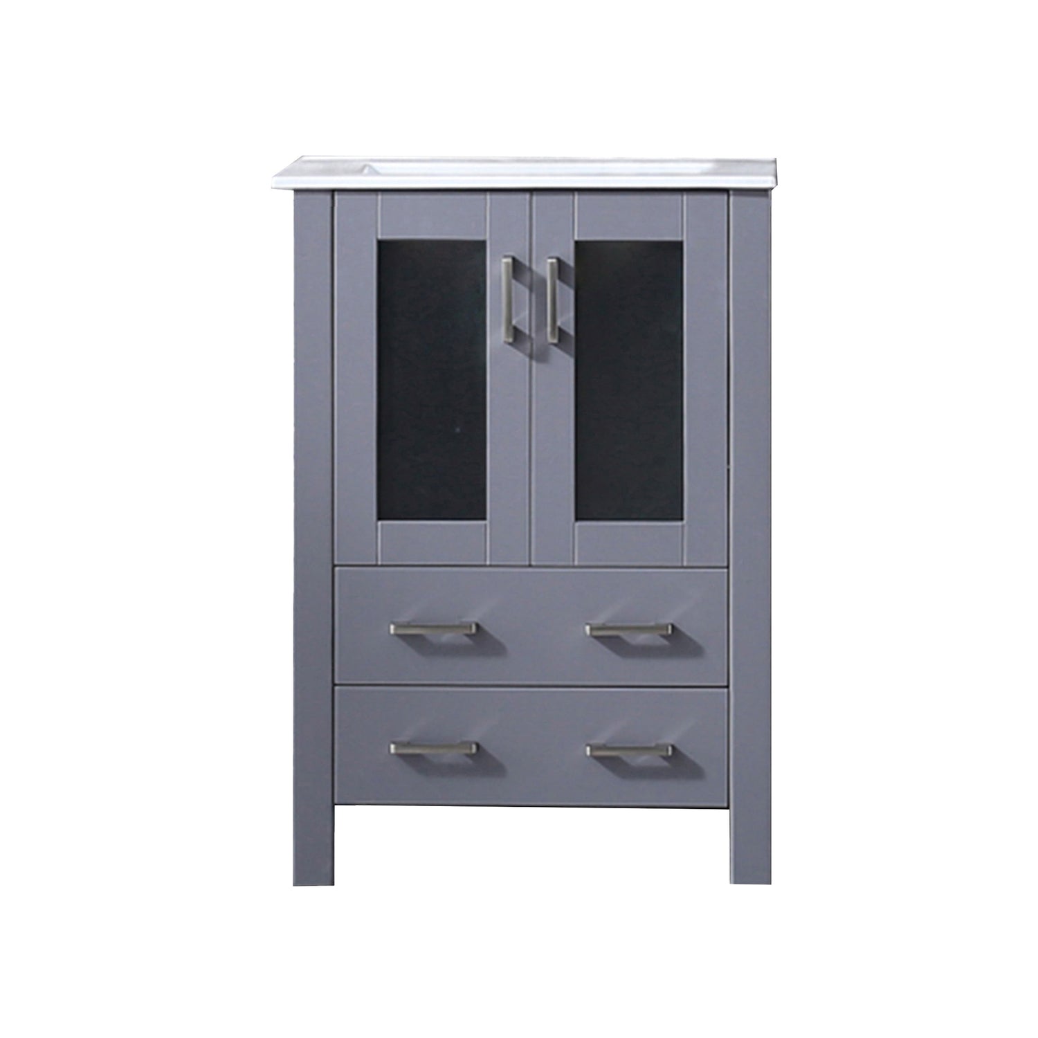 Volez 24 in. Freestanding Bathroom Vanity with Integrated Top, White integrated Square Sink