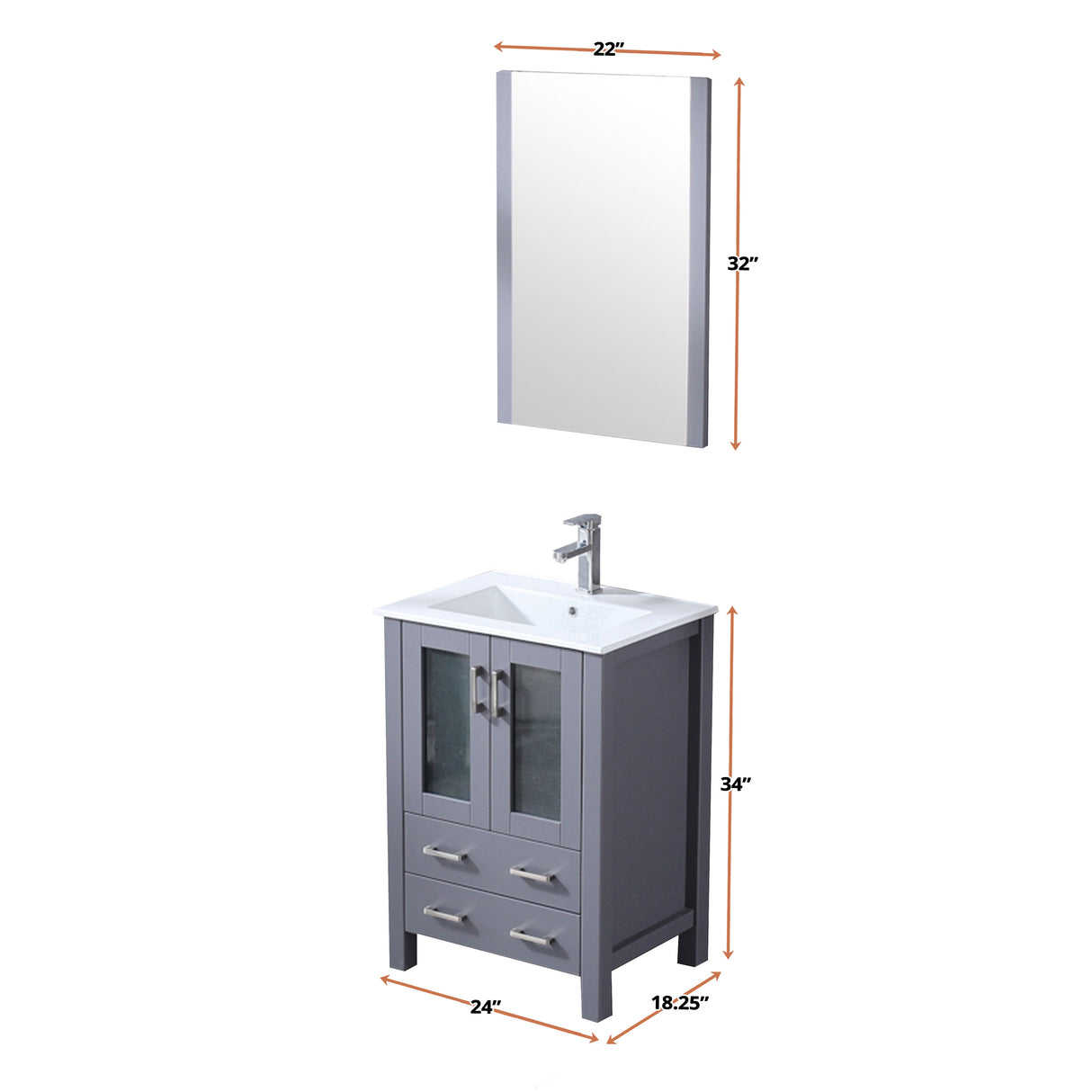 Volez 24 in. Freestanding Bathroom Vanity