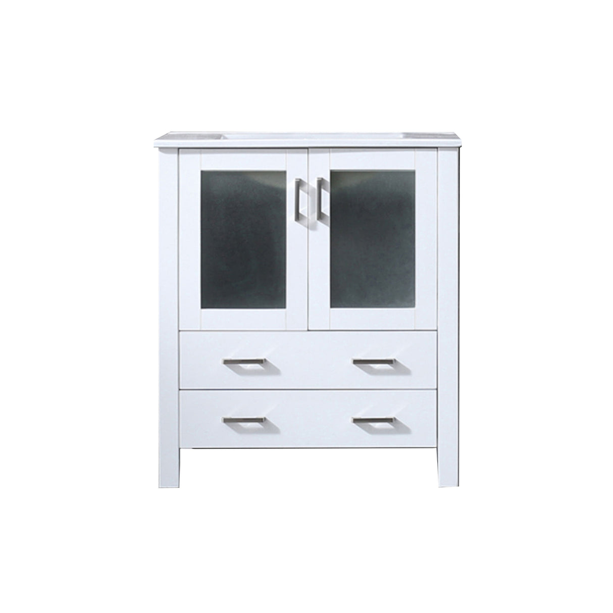 Volez 30 in. Freestanding Bathroom Vanity with Integrated Top, White integrated Square Sink