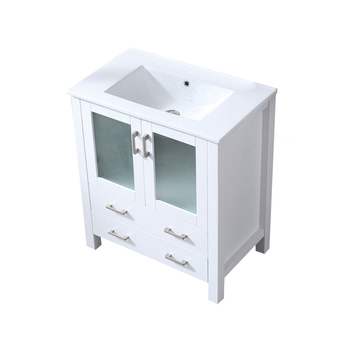 Volez 30 in. Freestanding Bathroom Vanity with Integrated Top, White integrated Square Sink