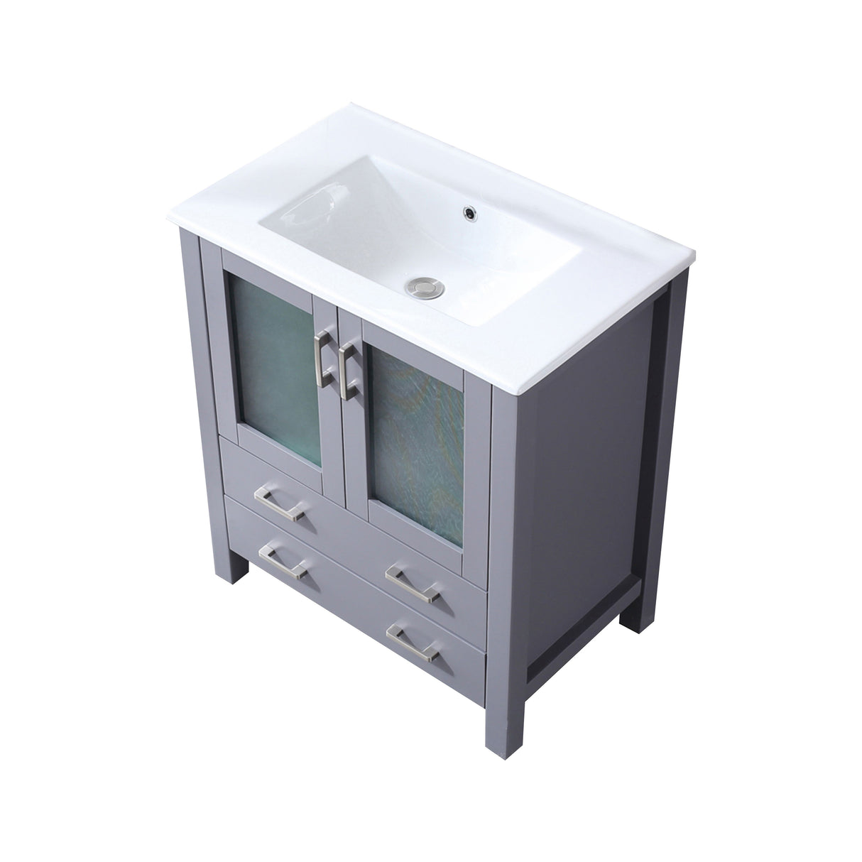 Volez 30 in. Freestanding Bathroom Vanity with Integrated Top, White integrated Square Sink