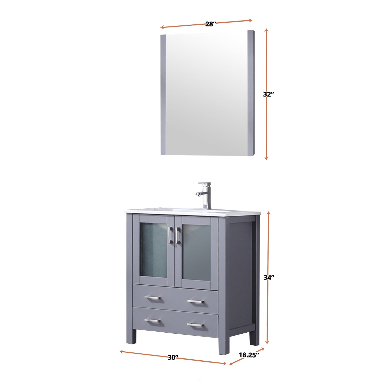 Volez 30 in. Freestanding Bathroom Vanity