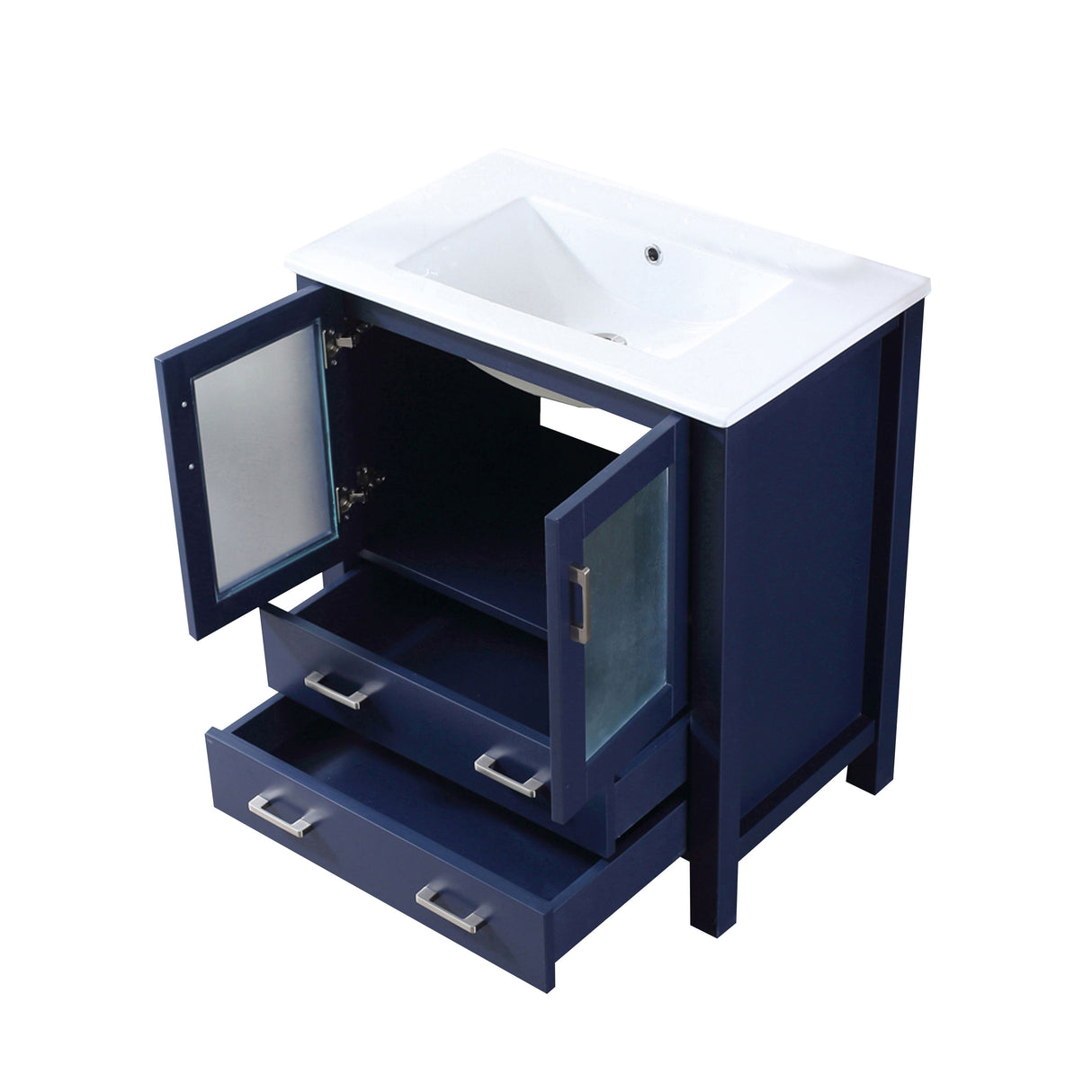 Volez 30 in. Freestanding Bathroom Vanity with Integrated Top, White integrated Square Sink