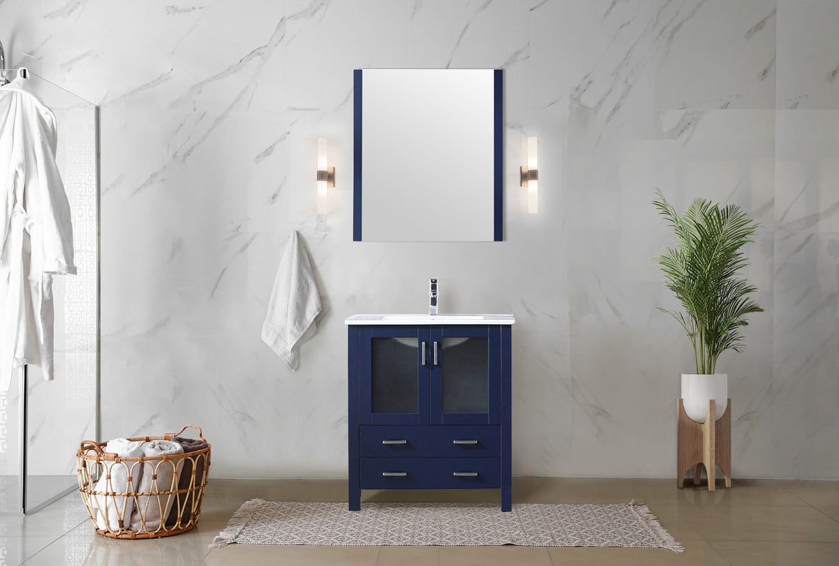 Volez 30 in. Freestanding Bathroom Vanity with Integrated Top, White integrated Square Sink