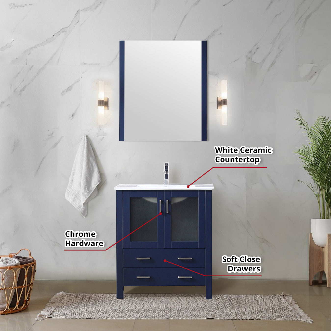 Volez 30 in. Freestanding Bathroom Vanity