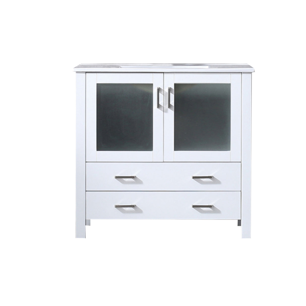 Volez 36 in. Freestanding Bathroom Vanity with Integrated Top, White integrated Square Sink
