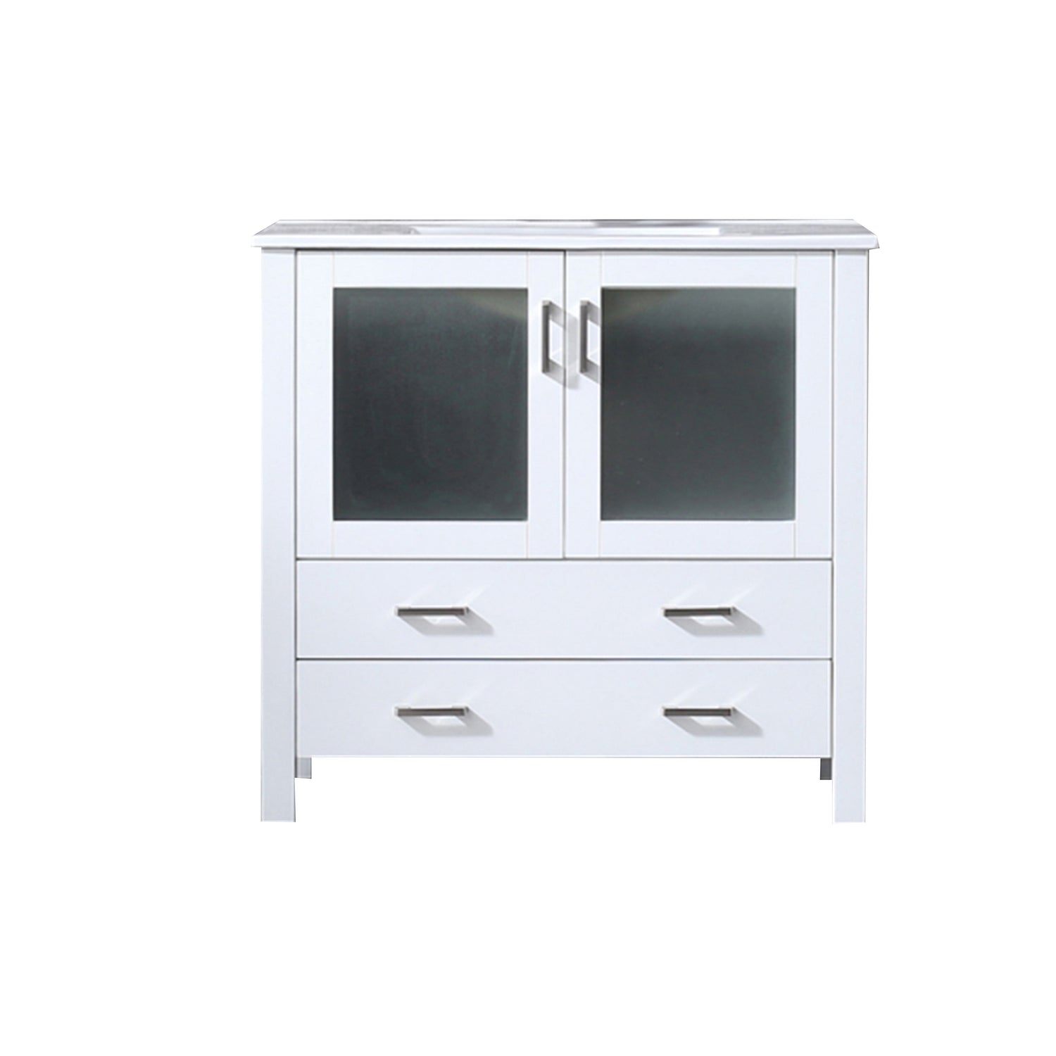 Volez 36 in. Freestanding Bathroom Vanity with Integrated Top, White integrated Square Sink