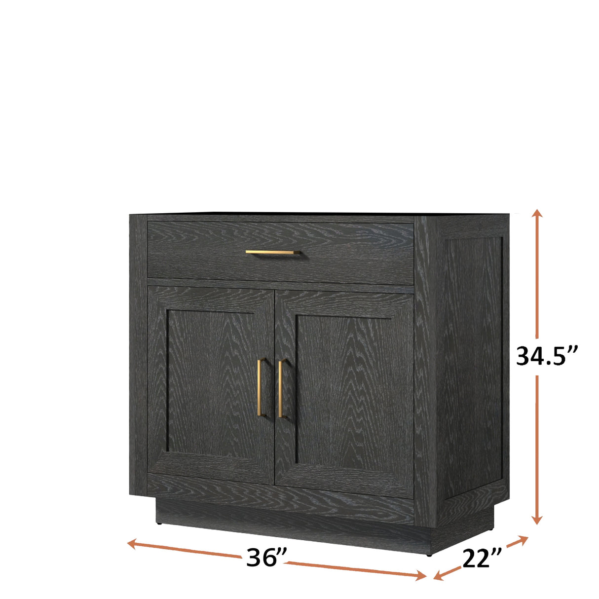 Abbey 36 in W x 22 in D Black Oak Single Bath Vanity