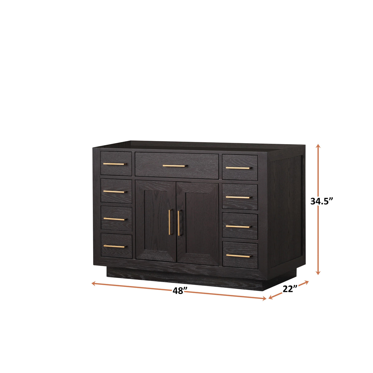 Abbey 48 in W x 22 in D Black Oak Single Bath Vanity