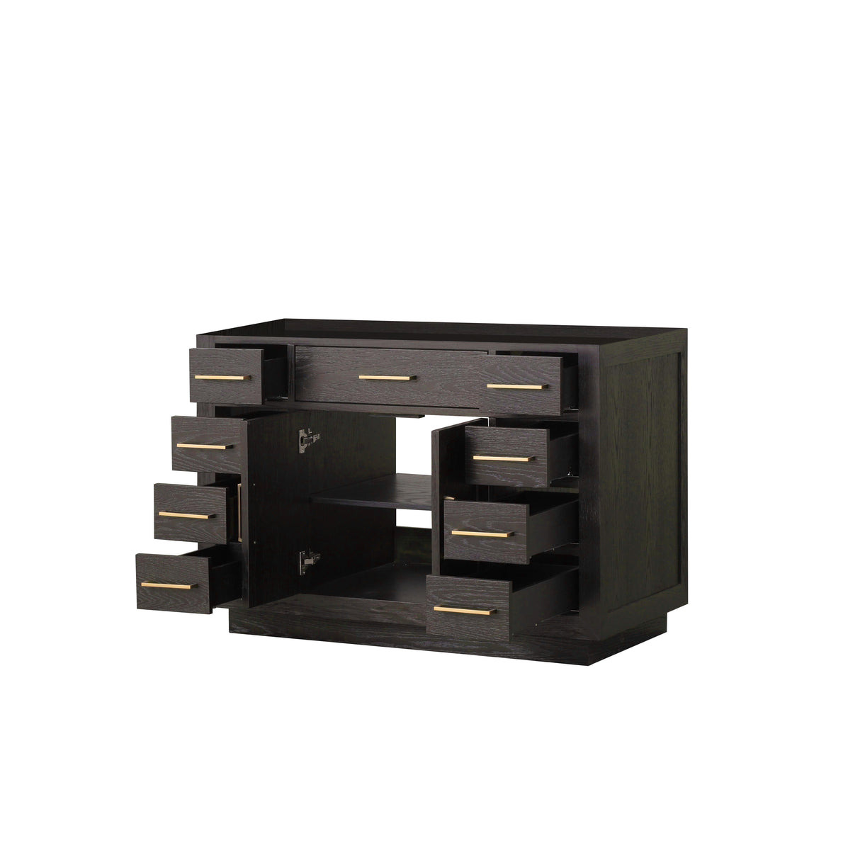 Abbey 48 in W x 22 in D Brown Oak Single Bath Vanity