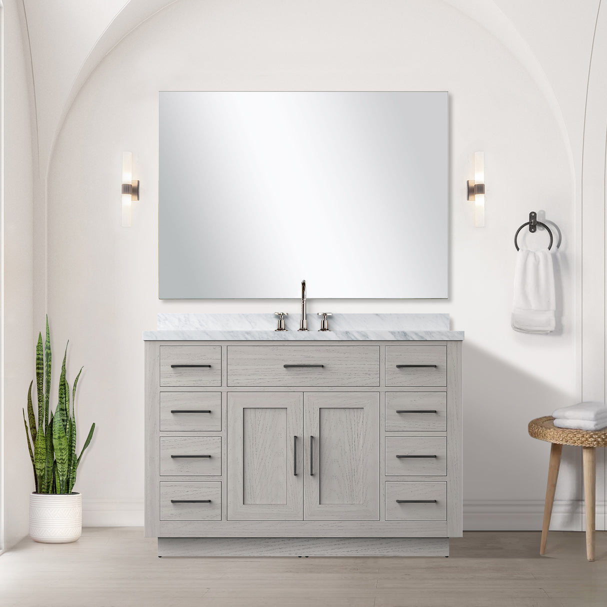Abbey 48 in W x 22 in D White Oak Single Bath Vanity