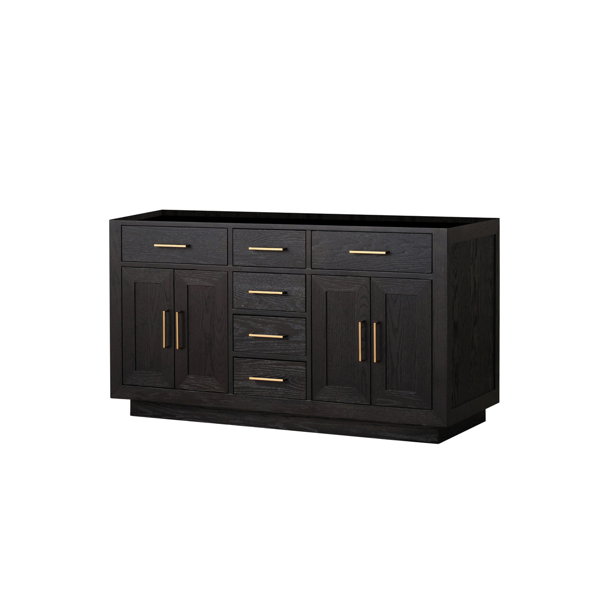 Abbey 60 in W x 22 in D Black Oak Double Bath Vanity