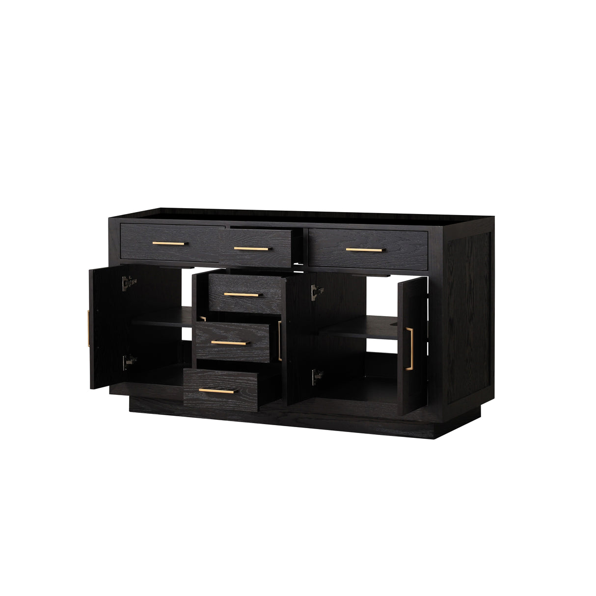 Abbey 60 in W x 22 in D Black Oak Double Bath Vanity