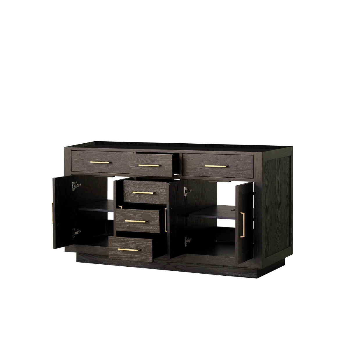 Abbey 60 in W x 22 in D Brown Oak Double Bath Vanity