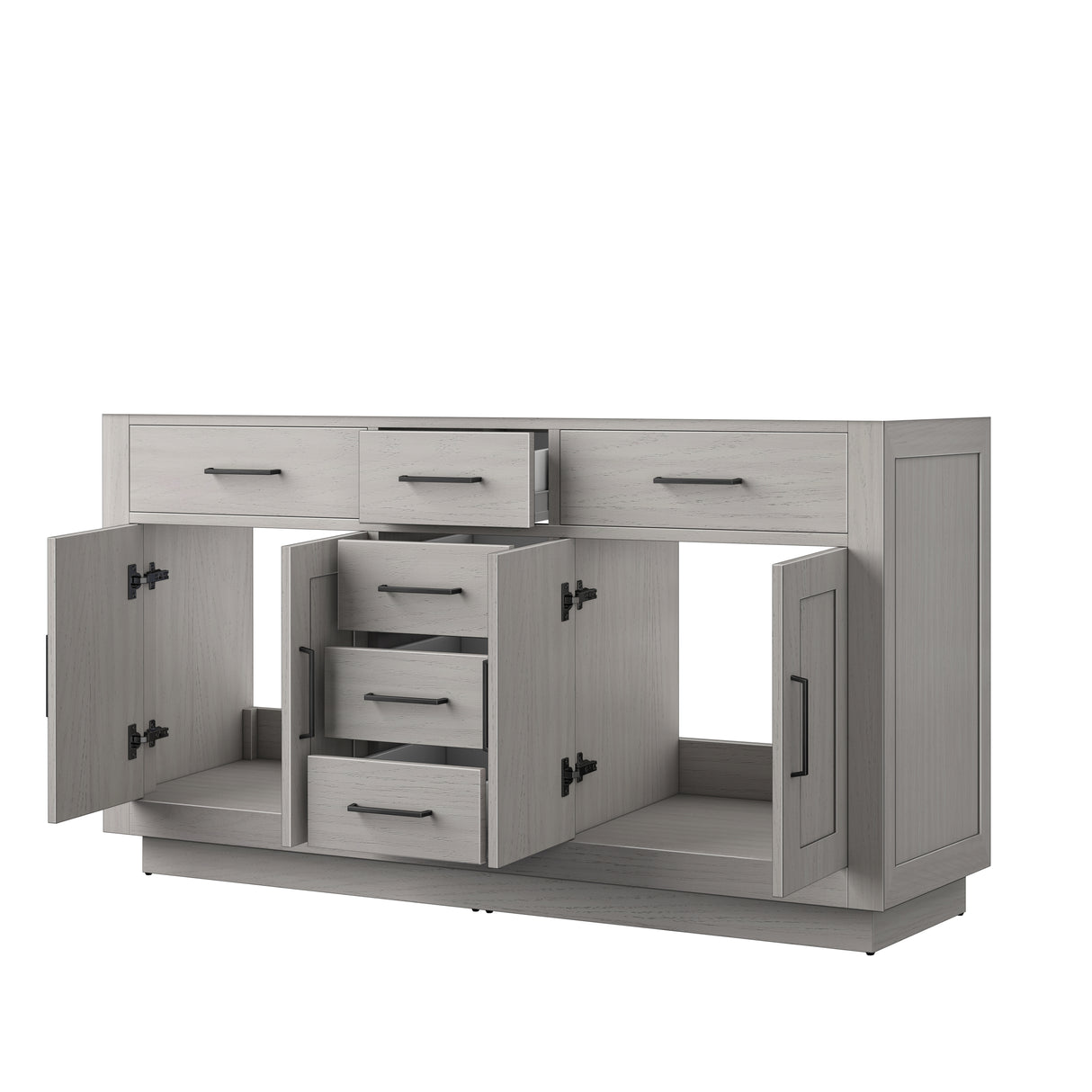 Abbey 60 in W x 22 in D White Oak Double Bath Vanity