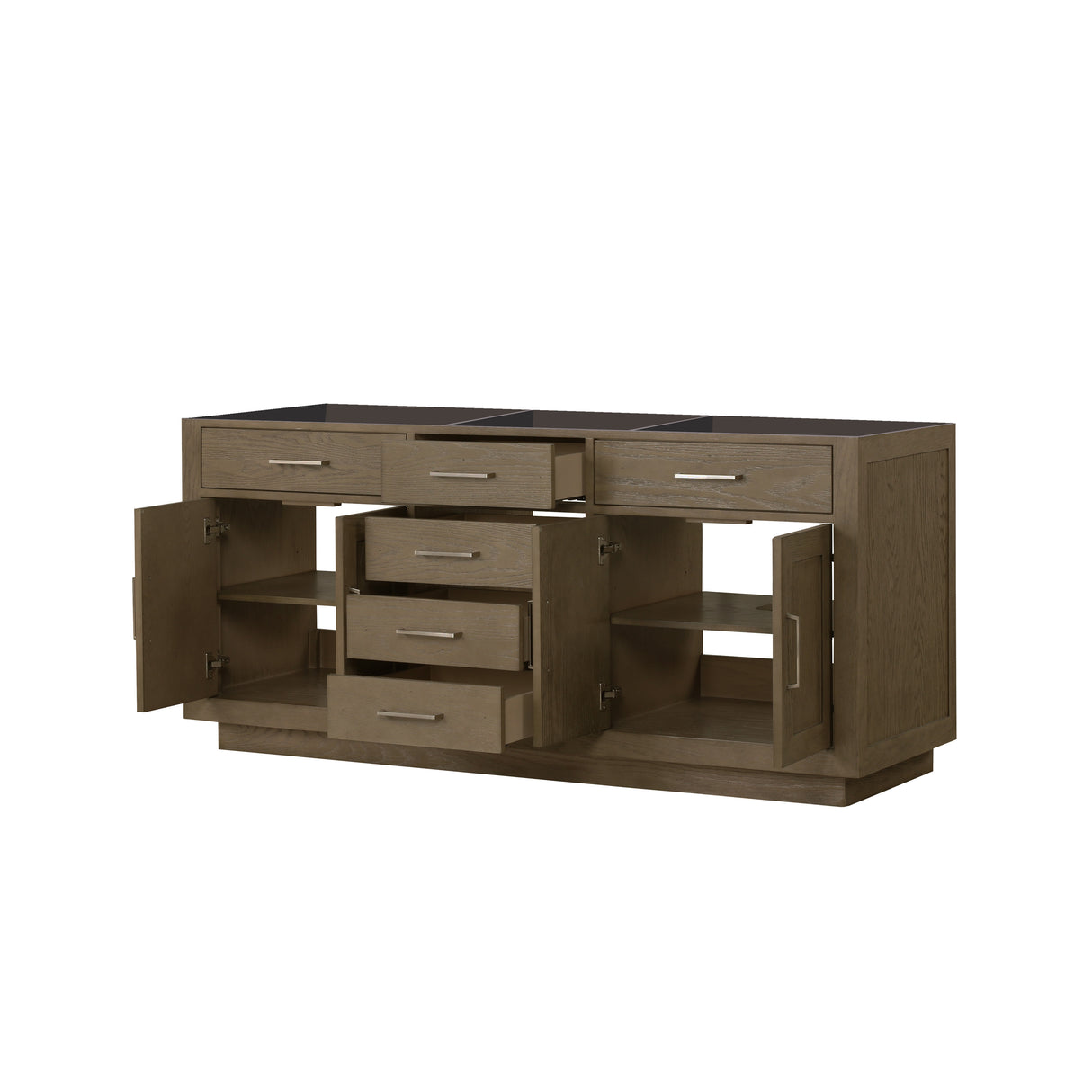 Abbey 72 in W x 22 in D Grey Oak Double Bath Vanity