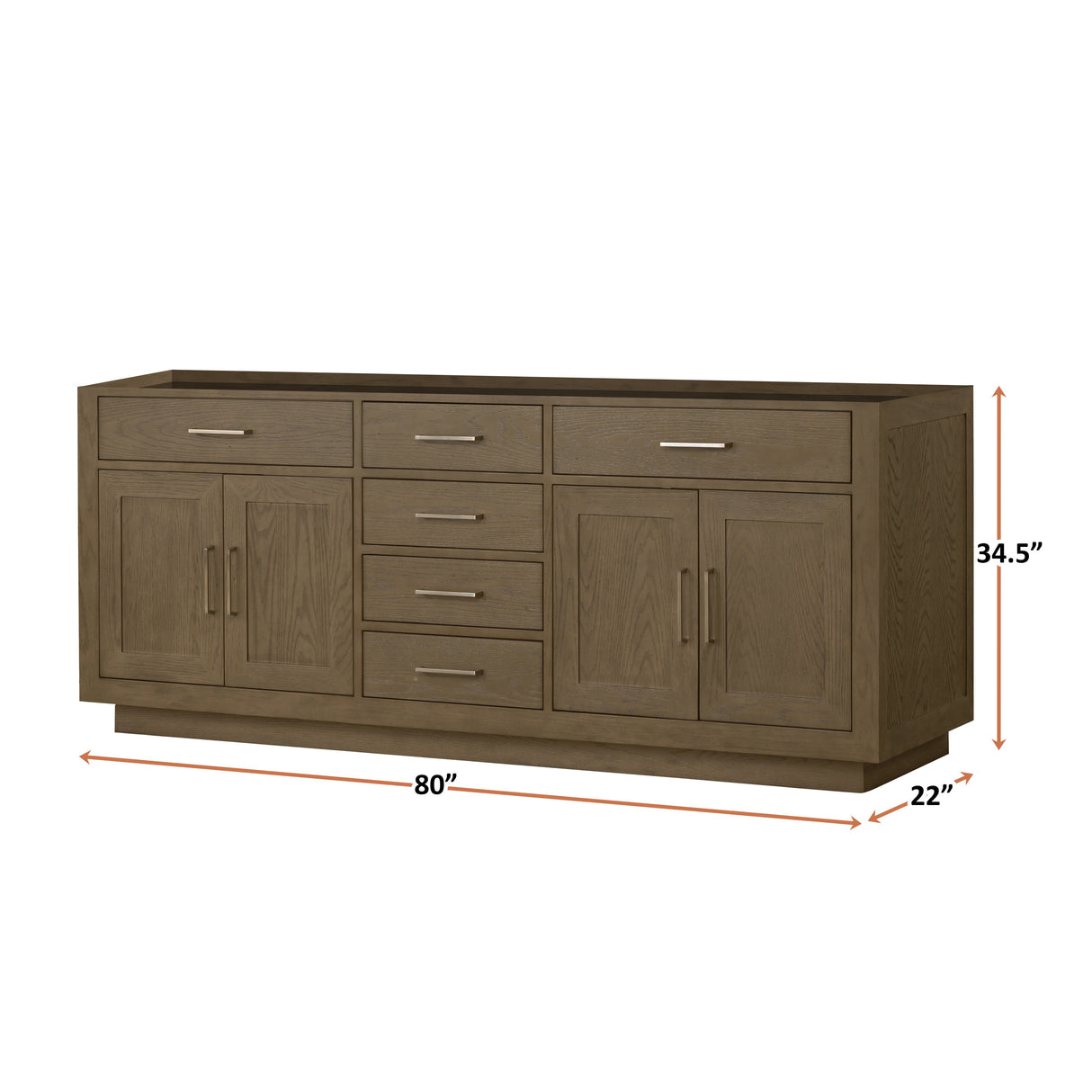 Abbey 80 in W x 22 in D Grey Oak Double Bath Vanity