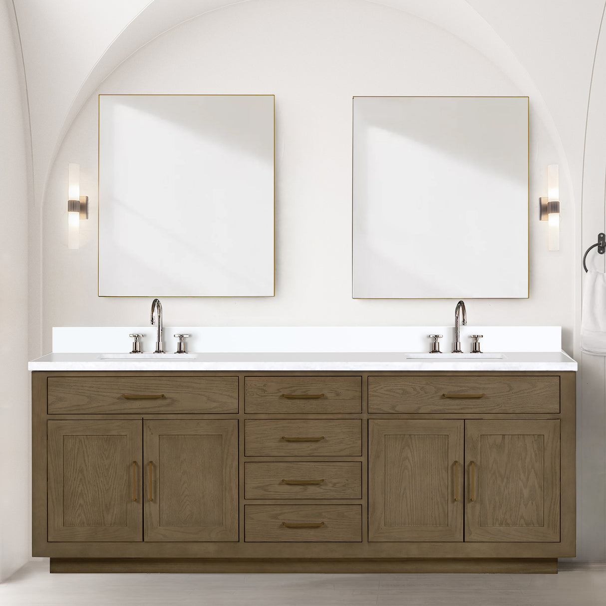 Abbey 84 in W x 22 in D Grey Oak Double Bath Vanity