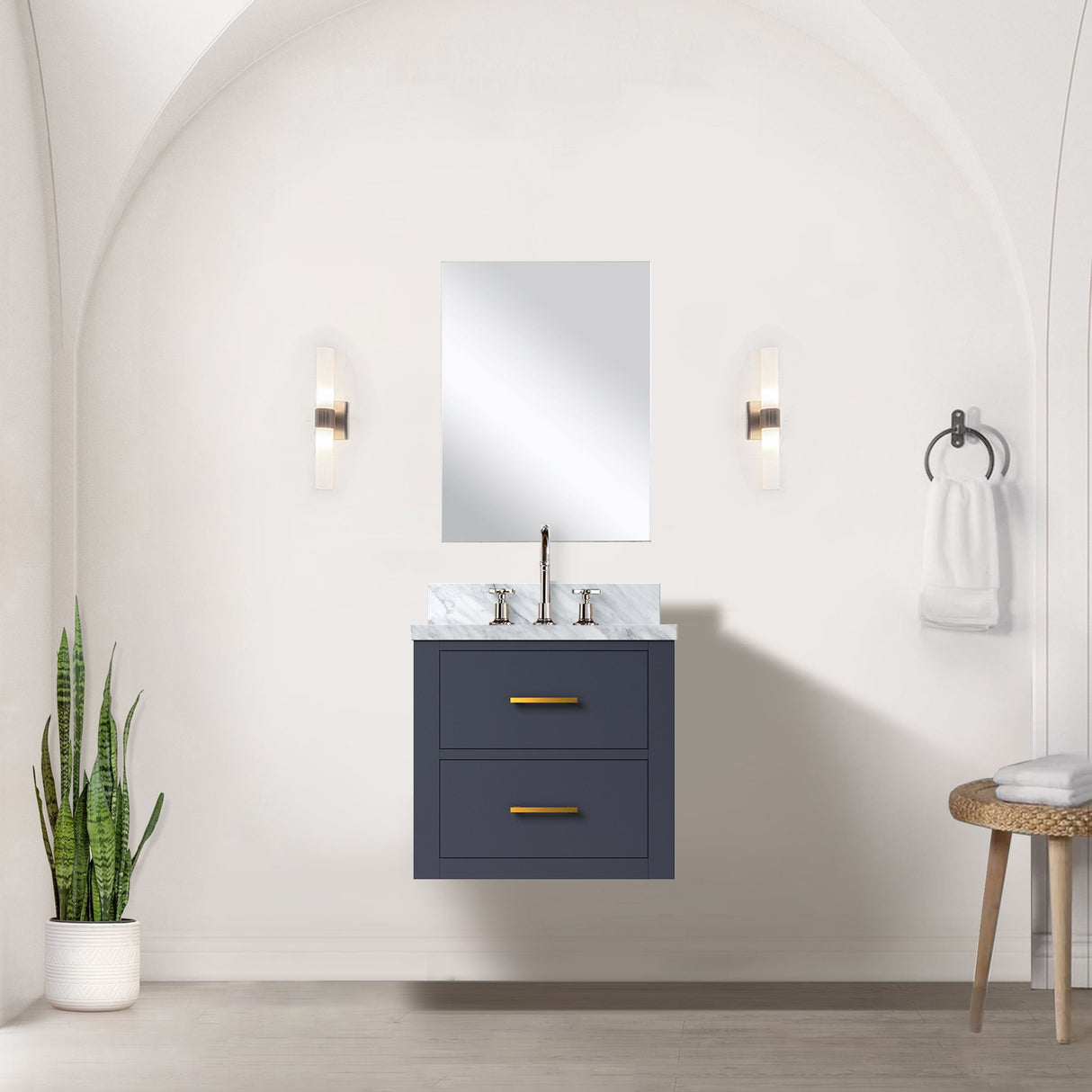 Castor 20 in W x 18 in D Blue Single Bath Vanity