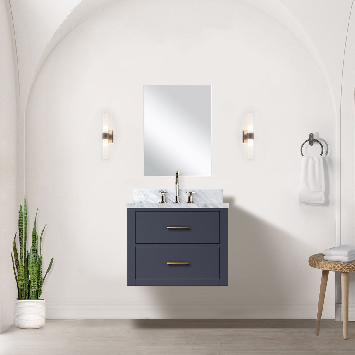 Castor 24 in W x 18 in D Blue Single Bath Vanity
