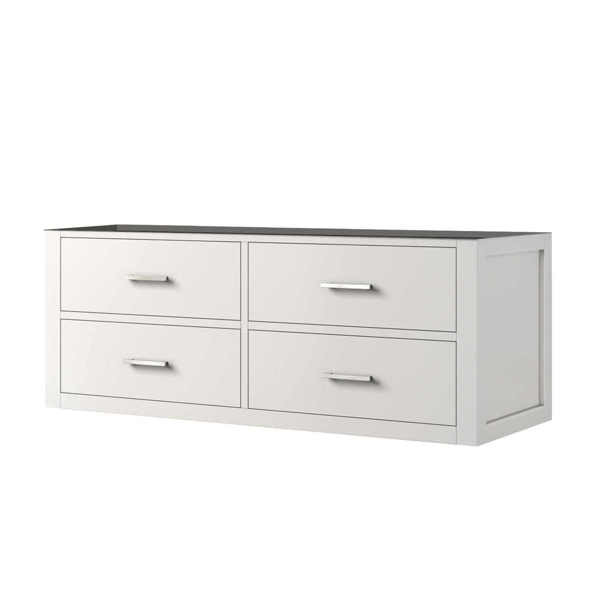 Castor 48 in W x 22 in D White Single Bath Vanity