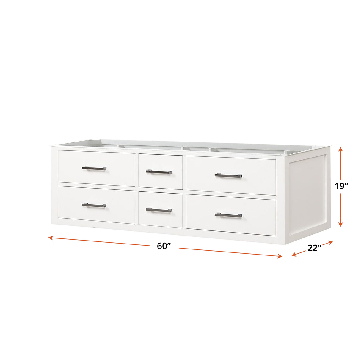 Castor 60 in W x 22 in D White Double Bath Vanity