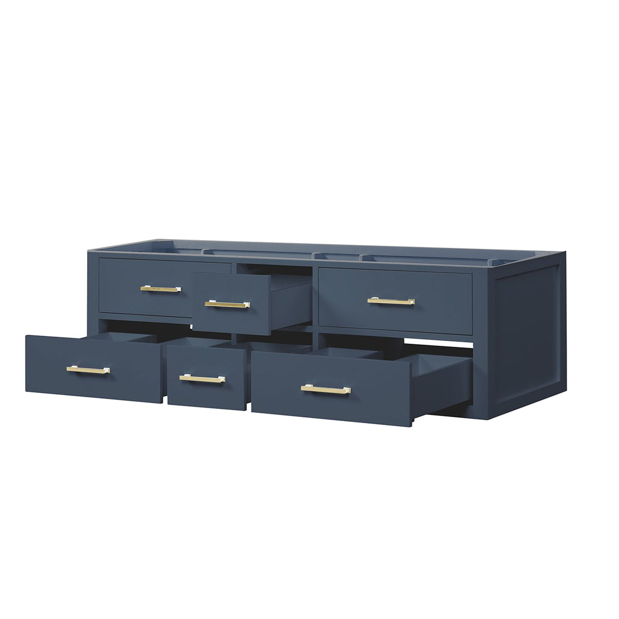 Castor 60 in W x 22 in D Blue Double Bath Vanity