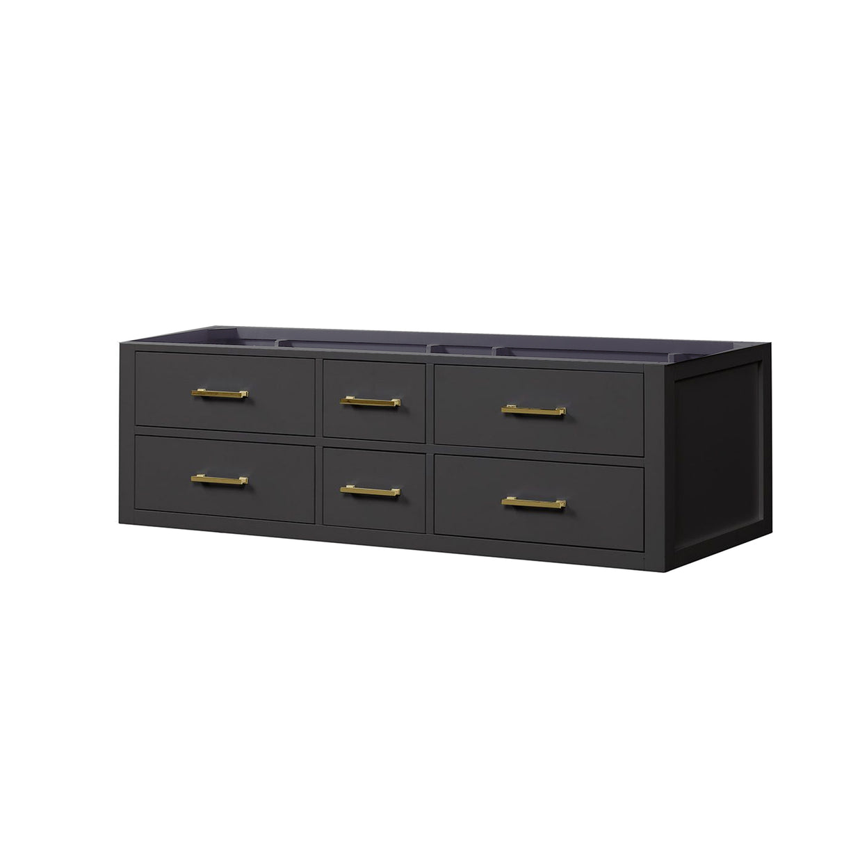 Castor 60 in W x 22 in D Black Double Bath Vanity