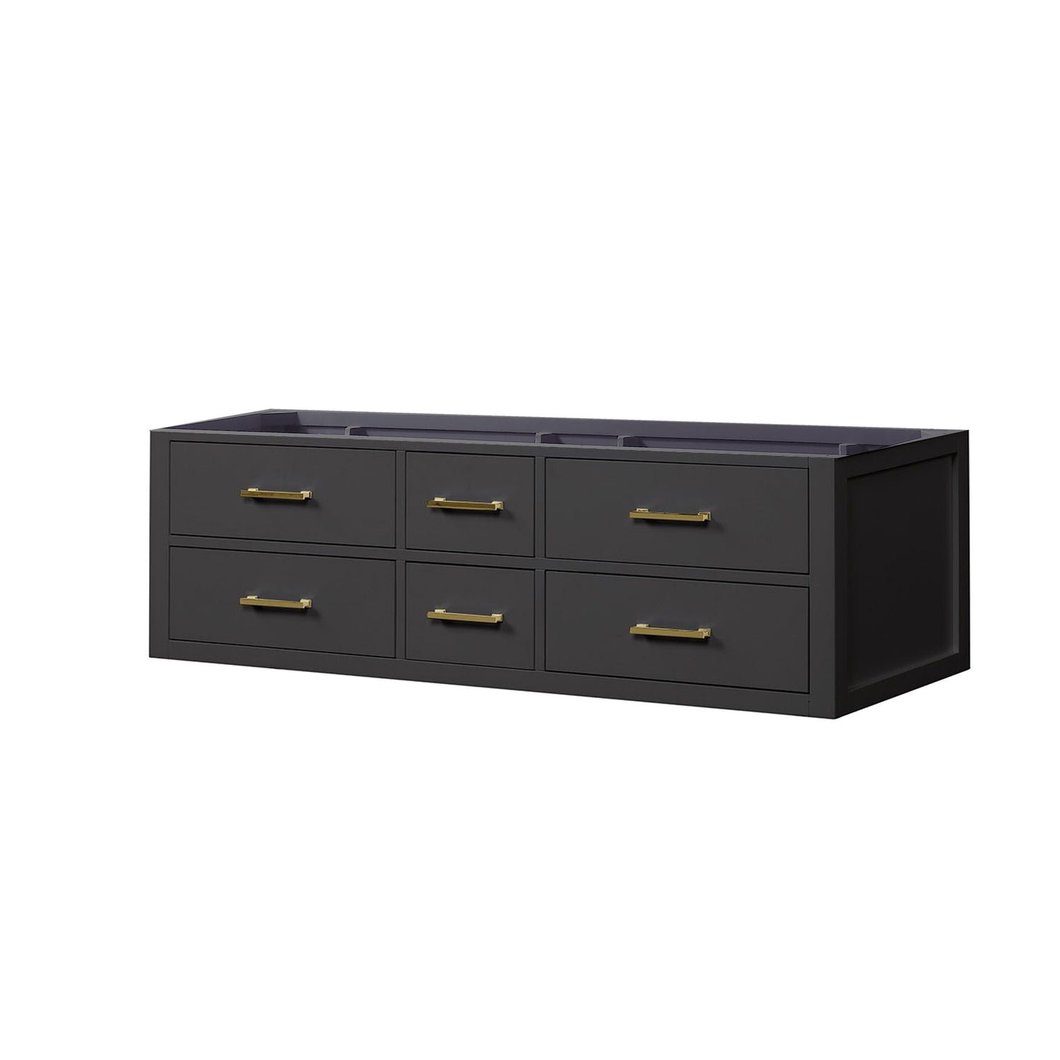 Castor 60 in W x 22 in D Black Double Bath Vanity