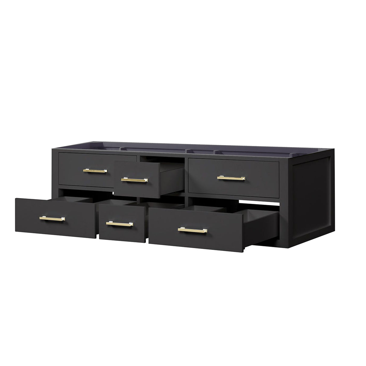 Castor 60 in W x 22 in D Black Double Bath Vanity