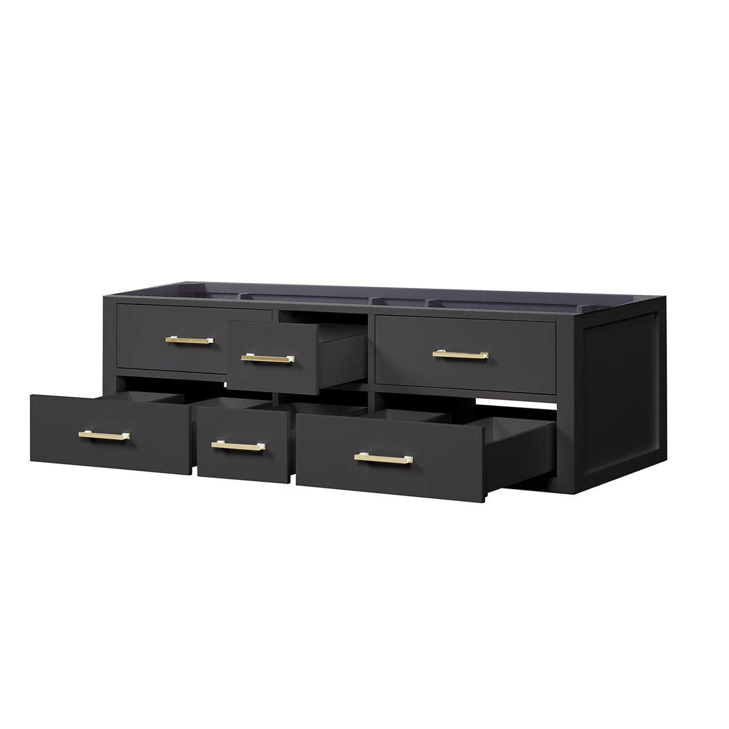 Castor 60 in W x 22 in D Black Double Bath Vanity