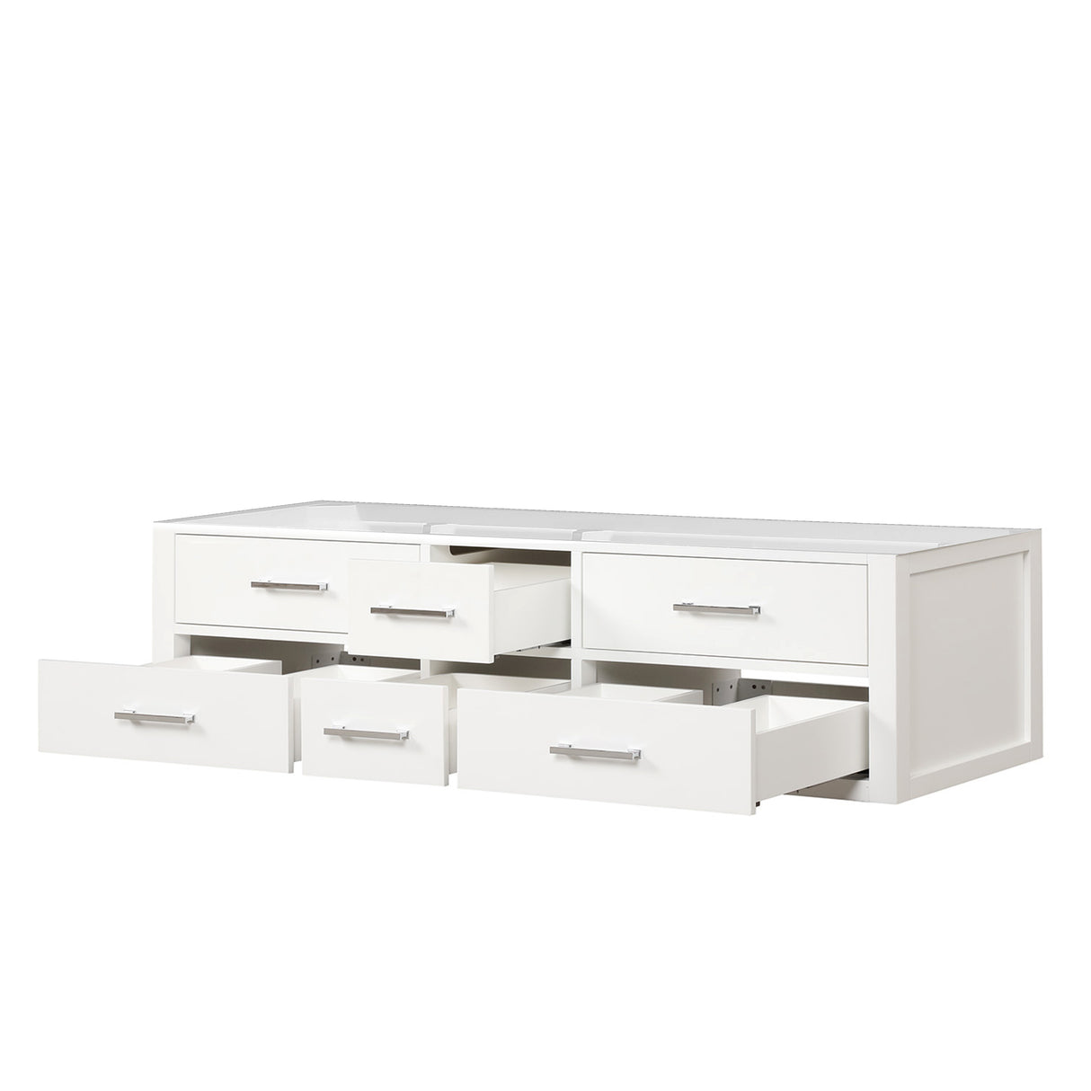 Castor 72 in W x 22 in D White Double Bath Vanity