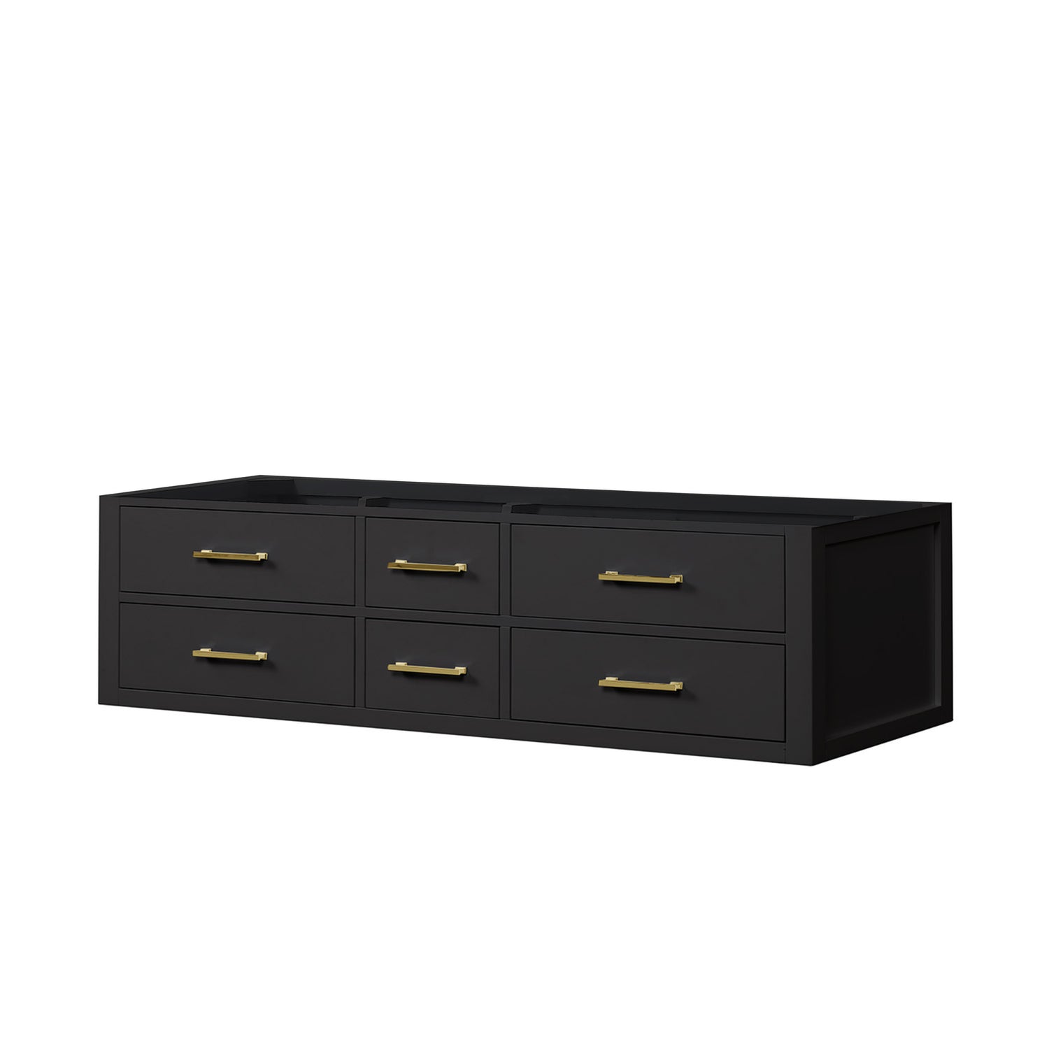 Castor 72 in W x 22 in D Black Double Bath Vanity
